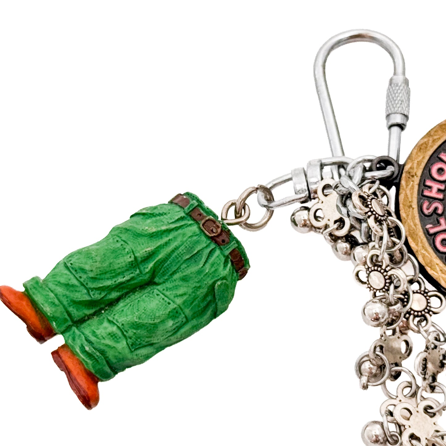 miki yamamoto「キーリング “Green Pants”」 / miki yamamoto Key Ring “Green Pants” 緑色のパンツをはいた人物と金属飾りを組み合わせた一点もののキーリング作品
